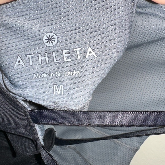 Athleta black grey activewear bra cami tank crisscross straps top M - Picture 7 of 7